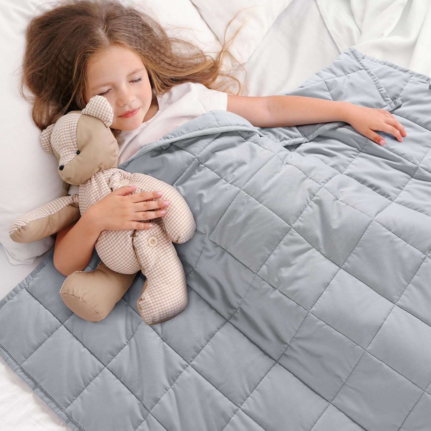 Kivik Weighted Blanket 3 lbs, Small Weighted Blanket 3 Pounds, Mini Heavy Blanket Throw, Breathable Cooling & Warm Blankets, Machine Washable, 36×48 Inches Grey