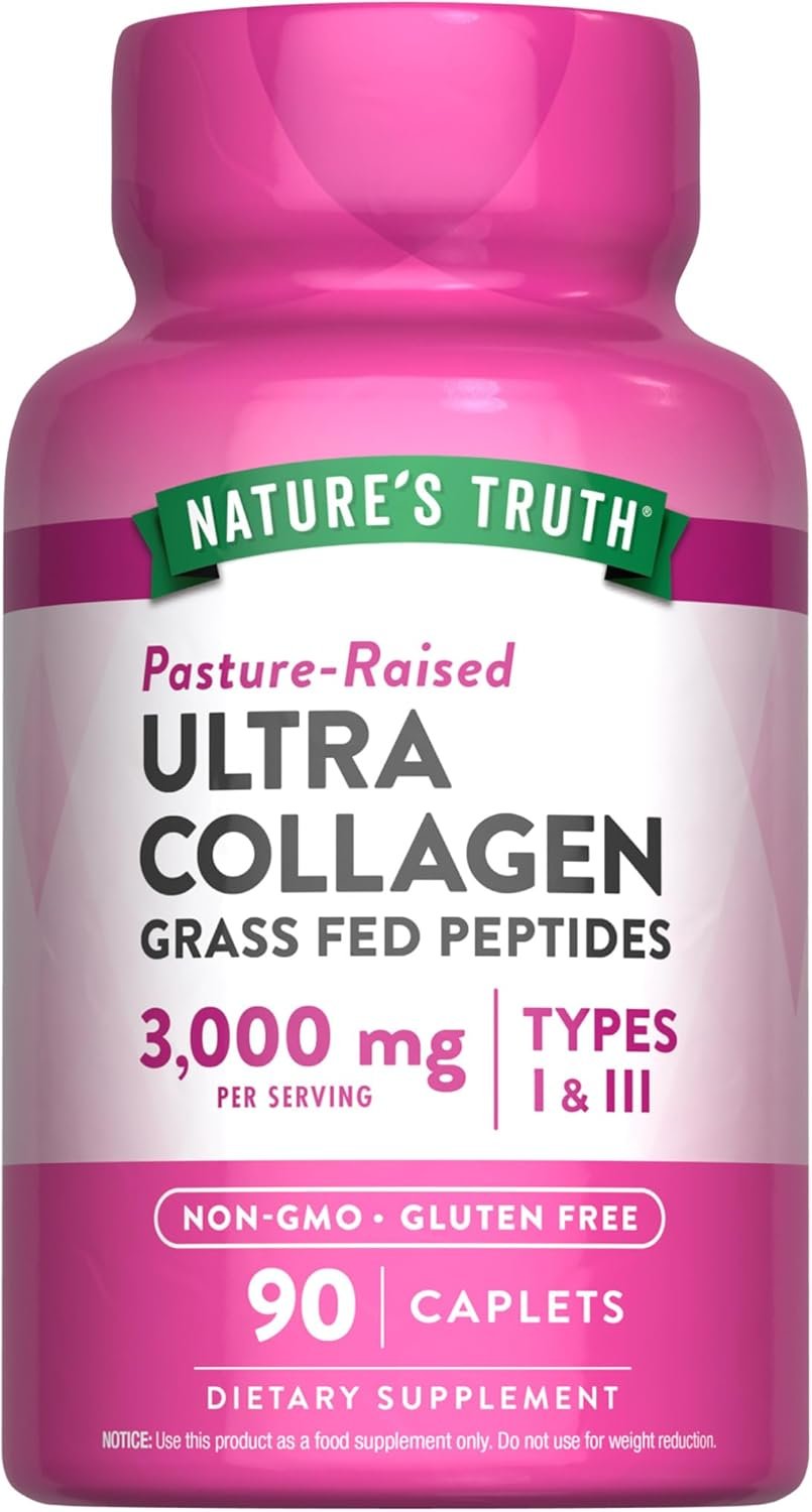 Nature’s Truth Hydrolyzed 1000 Mg Collagen Type I & Iii with Vitamin C, 90 Count (445606) | Grass Fed, Non-GMO & Gluten Free Supplement