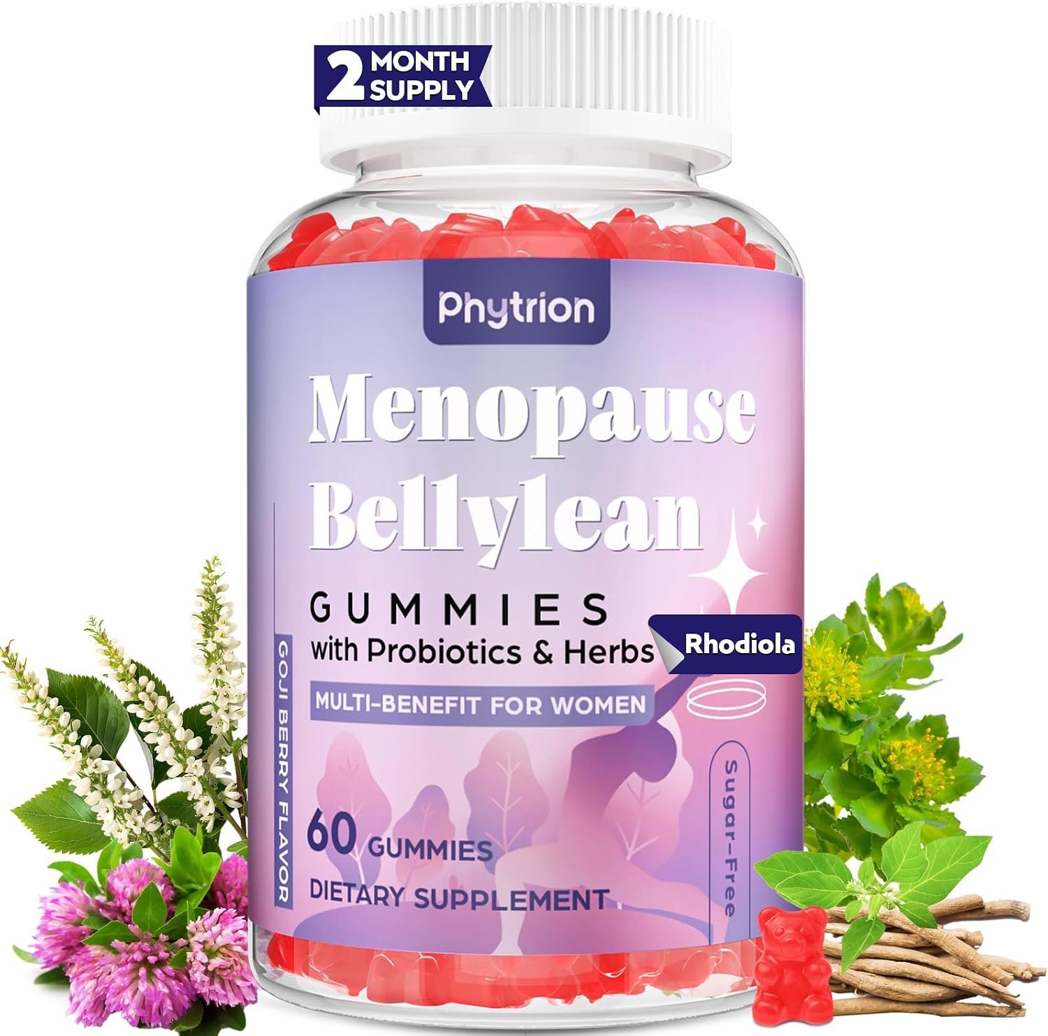 Menopause Supplements for Women, 60 Servings & 0 Sugar Menopause Gummies, Menopause Relief with Black Cohosh, Ashwagandha & Probiotics – Menopause Belly, Hormone Balance, Night Sweats & Mood Swings