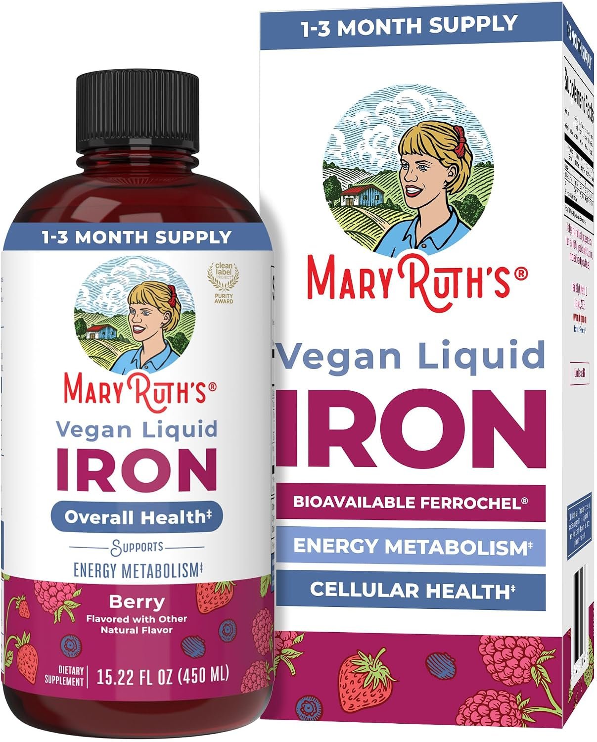 MaryRuth’s Liquid Iron | Iron Supplement for Women Men & Kids | Red Blood Cell Formation | Oxygen Support | Energy Metabolism | Ages 4 & Up | Sugar Free | Vegan | Non-GMO | Gluten Free | 15.22 Fl Oz