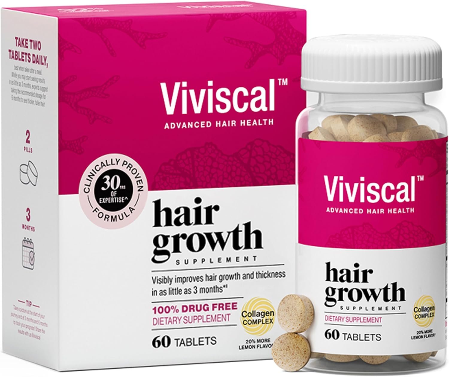 Hair Growth Supplements for Women for Thicker, Fuller Hair, Nourishes Thinning & Loss, with Proprietary Collagen Complex